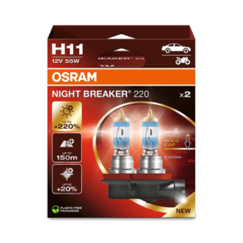 Osram Night Breaker 220 Halogeen lampen - H11 - 12V/55W - set à 2 stuks