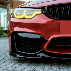 Oneway Front Flaps passend voor BMW M3 F80 2014-2018 & M4 F82 2014-2021 - Glanzend zwart