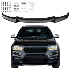 Oneway Voorspoilerlip passend voor BMW X6 F16 M-Pack 2014-2019 - Glanzend zwart