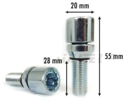 SK-Import Wielbouten Ster Wobble Bouten Zilver Staal M12x1.25