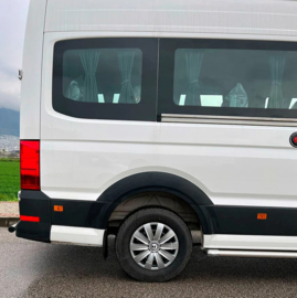 Oneway Set spatbordverbreders (Trims) passend voor Volkswagen Crafter MK2 & MAN TGE MK1 PreFacelift 2016- – Matzwart