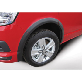 RGM Set spatbordverbreders passend voor Volkswagen Transporter T6 2015- Korte wielbasis - dubbele schuifdeur - Zwart