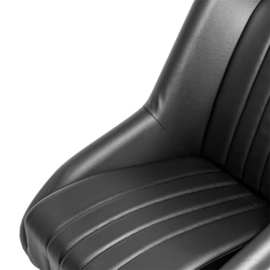 Sportstoel 'Classic' - Zwart Kunstleder - Vaste rugleuning + Hoofdsteun - incl. sledes