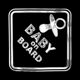Nikkel Sticker 'BABY ON BOARD' - 70x70mm
