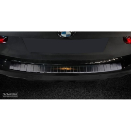 Zwart RVS Achterbumperprotector passend voor BMW 3-Serie G21 Touring M-Pakket (excl. Sportline & 330e Hybrid) 2018-
