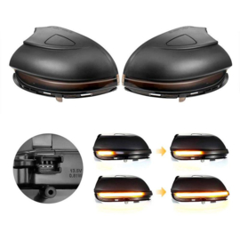 Set LED Zijspiegel-Knipperlichten - passend voor Volkswagen Jetta VI 2011- & Eos 2009- & Passat 3C 2011-2014 & CC 2008- & Beetle 2011- & Scirocco 2008- - Smoke - incl. Dynamic Running Light