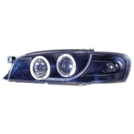 Set Koplampen passend voor Subaru Impreza 1997-2000 - Zwart - incl. Angel-Eyes