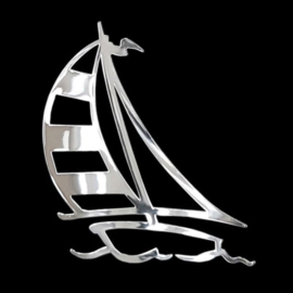 Nikkel Sticker 'Sailboat' - 65x70mm