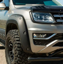 Oneway Set spatbordverbreders (Fender Flares) passend voor Volkswagen Amarok MK1 Facelift 2016-2022 - Matzwart
