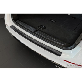 Zwart RVS Achterbumperprotector passend voor BMW 5-Serie G31 Touring Facelift 2020- excl. M-Sport 'Ribs'