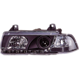 Set Koplampen in DRL-Look passend voor BMW 3-Serie E36 Coupe/Cabrio - Zwart