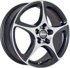 RONAL R53 16inch 7,0j 4/098 ET38 Naaf 68mm Mat Zwart / Gepolijst