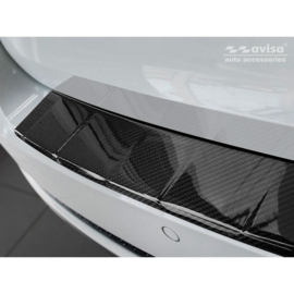 Echt 3D Carbon Achterbumperprotector passend voor Audi A4 (B9) Avant 2015-2019 & Facelift 2019- 'Ribs' (incl. S4 Avant)