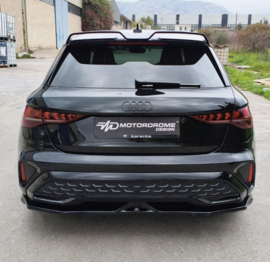 Motordrome Achterbumperskirt (Diffuser) passend voor Audi A3 (8Y) Sportback S-Line Facelift 2024- (ABS)v