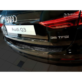 Echt 3D Carbon Achterbumperprotector passend voor Audi Q3 II 2019- incl. S-Line 'Ribs'