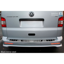 Zwart-Chroom RVS Achterbumperprotector passend voor VW Transporter T5 2003-2015 (alle) & T6 2015- / FL 2019- (met achterdeuren) 'Ribs'