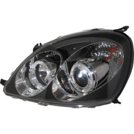 Set Koplampen passend voor Toyota Yaris I 1999-2003 - Zwart - incl. Angel-Eyes