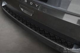 Matzwart Aluminium Achterbumperprotector passend voor Volkswagen Caddy V 2020- 'Riffled Plate'