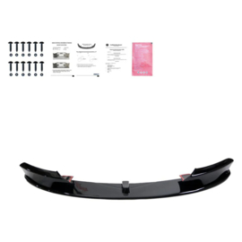 Oneway Voorspoilerlip passend voor BMW 3-Serie F30 M-Pack 2012-2019 met Flaps - Glanzend zwart