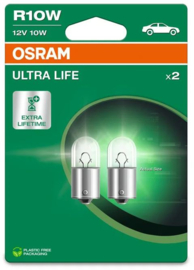 Osram Ultra Life Halogeen lampen - BA15S R10W - 12V/10W - set à 2 stuks