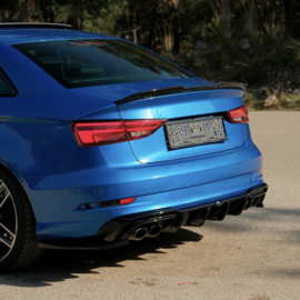 Oneway Achterspoiler passend voor Audi A3 S-Line/S3/RS3 Sedan 8V/8V Facelift 2013-2020 - Glanzend zwart