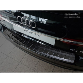 Echt 3D Carbon Achterbumperprotector passend voor Audi A6 (C8) Avant 2018- incl. S-Line & Allroad