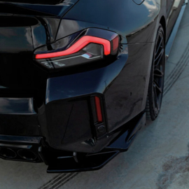 Oneway Achterbumperskirts (Hoeken) passend voor BMW M2 G87 Coupe 2023- - Glanzend zwart