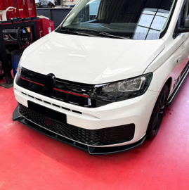 AutoStyle Voorspoilerlip passend voor Volkswagen Caddy V 2020- (Glanzend Zwart ABS)