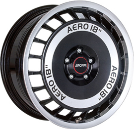 RONAL R50 AERO 18inch 8,0j 5/112 ET35 Naaf 76mm Zwart Glans / Gepolijst