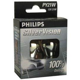 Philips SilverVision PY21W 21W (BAU15S) Knipperlichtlampen, set à 2 stuks