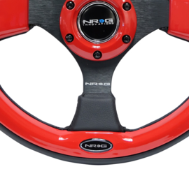 NRG Innovations Stuur 320/0mm Leer Zwart – Rood