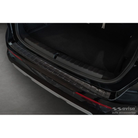 Zwart RVS Achterbumperprotector passend voor BMW X1 U11 / U11 xLine 2022- 'Ribs'