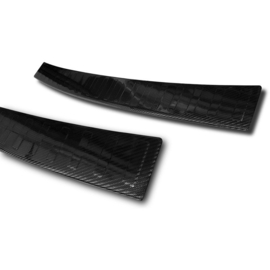 Echt 3D Carbon Achterbumperprotector passend voor Volkswagen Transporter T6 2015- (met achterklep) 'Ribs'