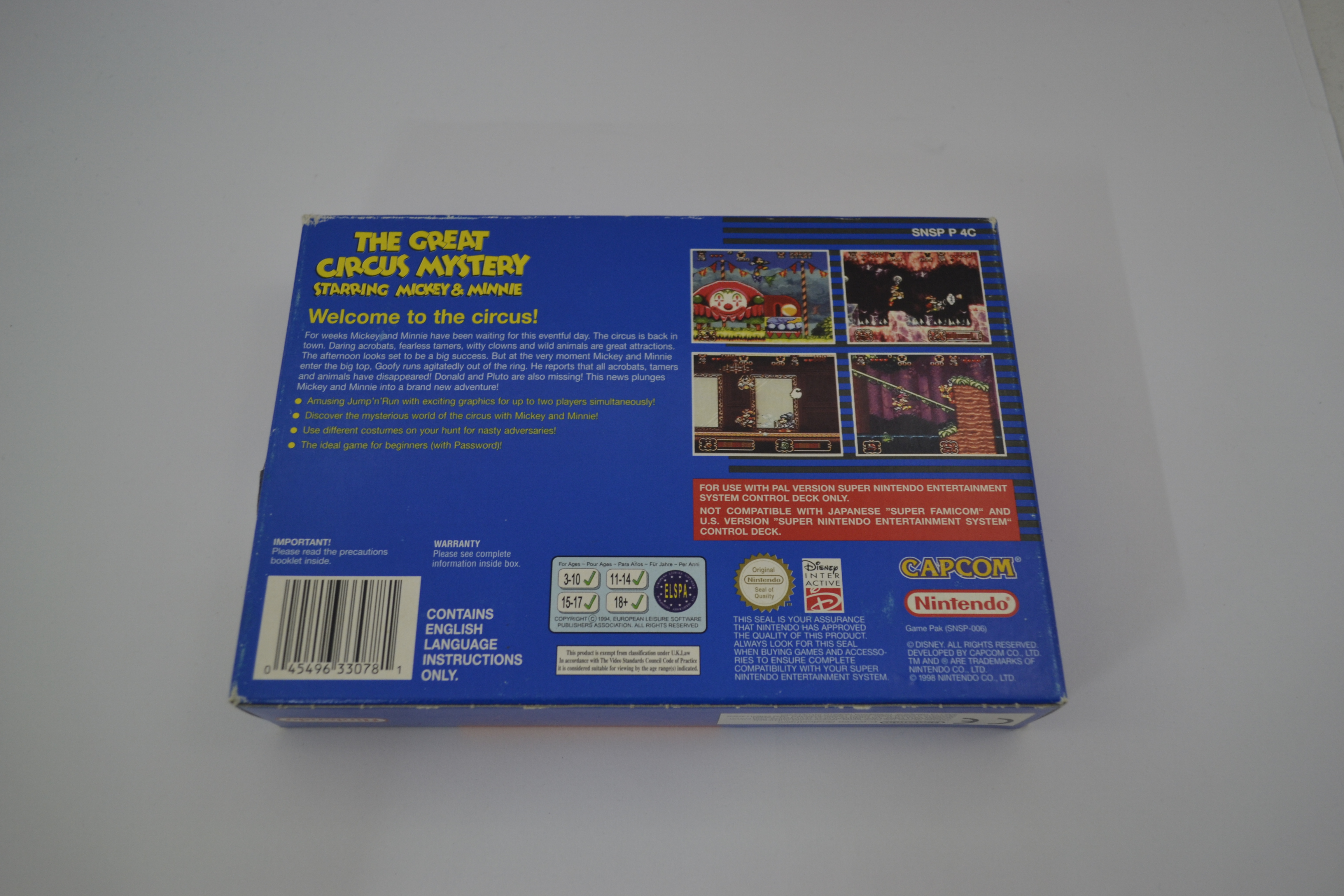 The Great Circus Mystery - Starring Mickey & Minnie (SNES NENGL CIB)