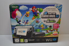 Nintendo Wii U Black Premium Pack 32GB New Super Mario Bros U New Super Luigi Console set