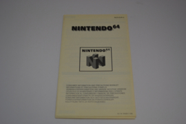 Consumer Information Precautions Booklet (N64 EUR-3)