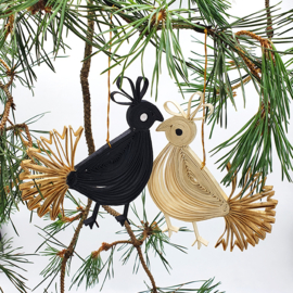 Goudstaart vogel "Anna Nera" Black/Gold