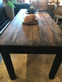 Stoere tafel met mooi houten blad/ verkocht