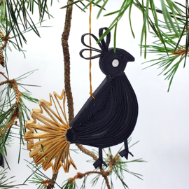 Goudstaart vogel "Anna Nera" Black/Gold