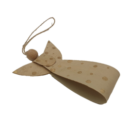 Engel decoratie Naturel/gold 3 in een zakje