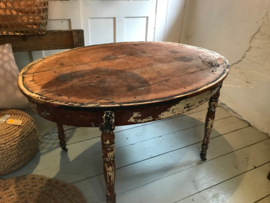 FRANSE RONDE TAFEL OP WIELTES / verkocht