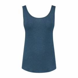 luxe dames bamboe singlet blauw