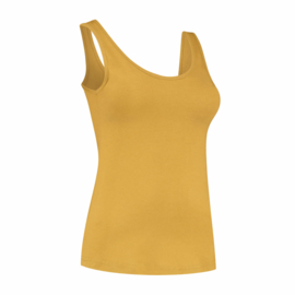 luxe dames bamboe singlet geel