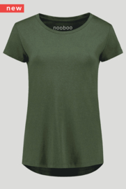 luxe dames bamboe t-shirt army green