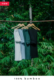 100% bamboo lounge pants (made-to-order in Bali + natural dye)