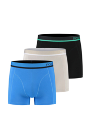 3x luxe bamboe boxershorts ibiza blauw-zilver-zwart (2+1 gratis)