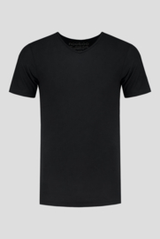 luxe bamboe t-shirt zwart met v-hals