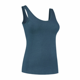 luxe dames bamboe singlet blauw