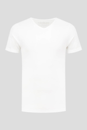luxe bamboe t-shirt wit met v-hals