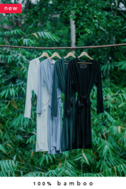 2x 100% bamboo kimono + 2x lounge pants combo (made-to-order in Bali + natural dye)